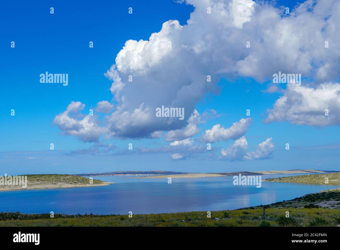 Blue sky with clouds over sea. Nature composition Stock Photo - Alamy