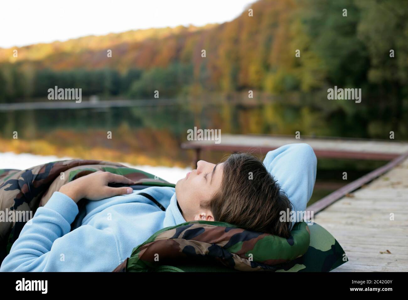 Man sleeping in the forest hi-res stock photography and images - Alamy