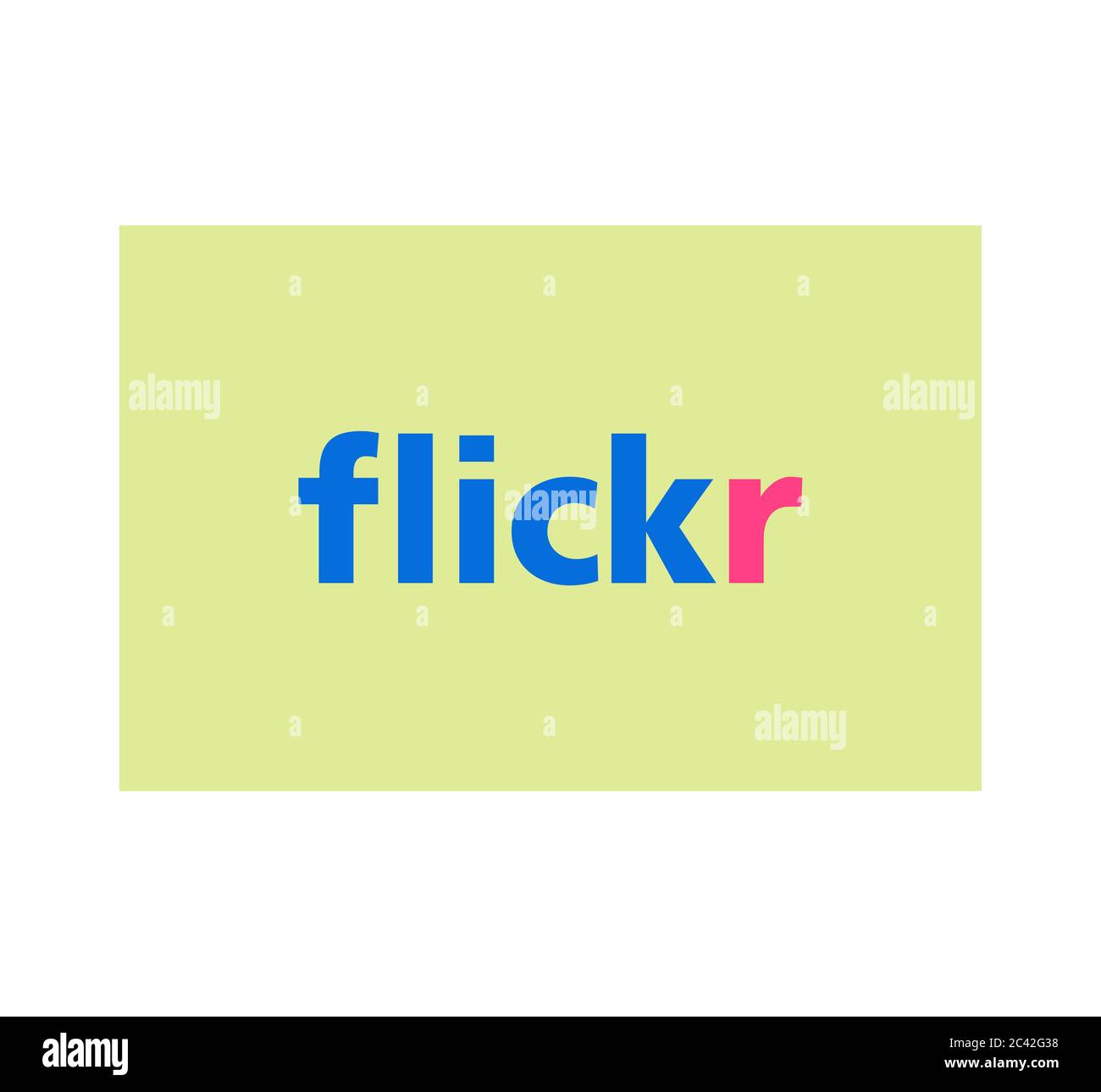 Flickr logo. Flickr is an image hosting video hosting website, photo sharing site for storing user . Kharkiv, Ukraine - June 15, 2020 Stock Photo