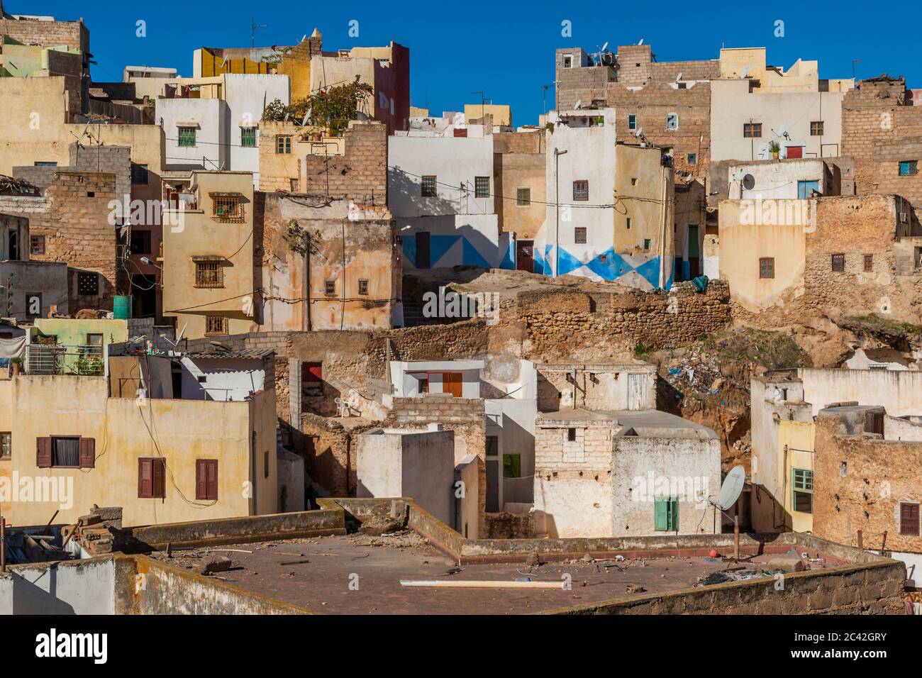 Impressions of Morocco: Nested house fronts Stock Photo