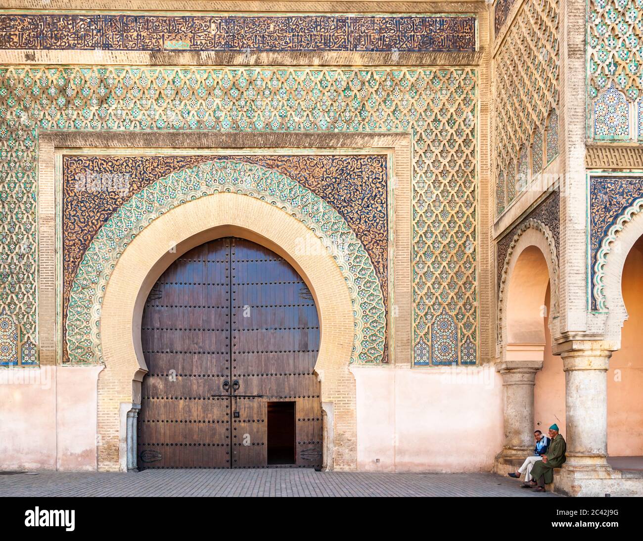 The Bab Mansour city gate of Meknes, Morocco Stock Photo