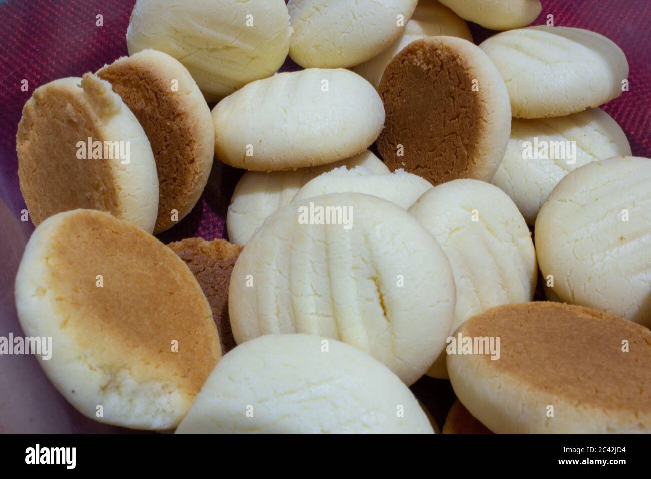Cookies baked at home, made of cornstarch, milk and condensed milk