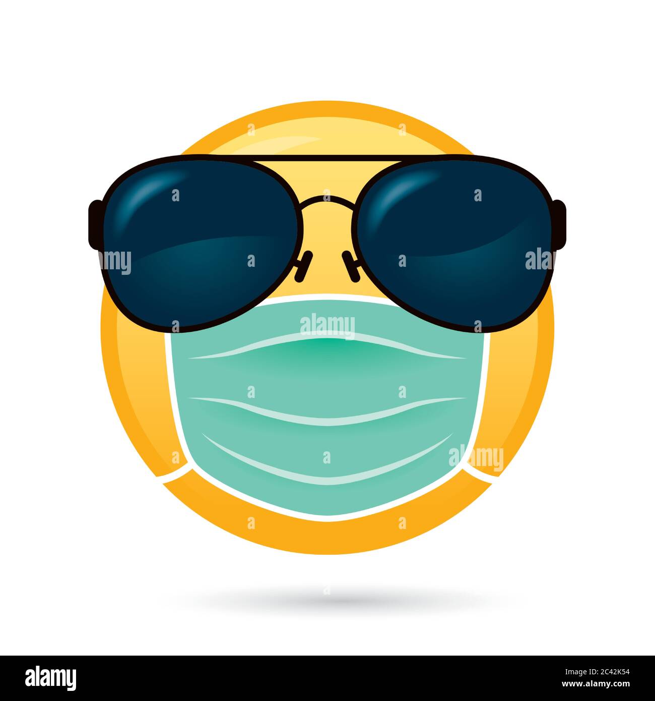 emoji face medical mask funny character vector illustration design Stock Vector