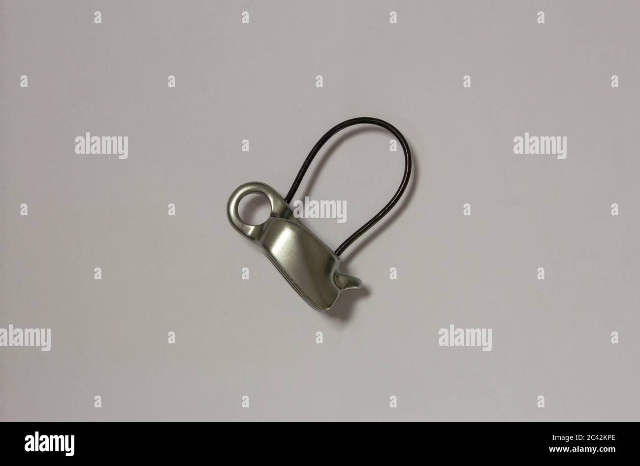 Belay device with guide function used for rock climbing Stock Photo