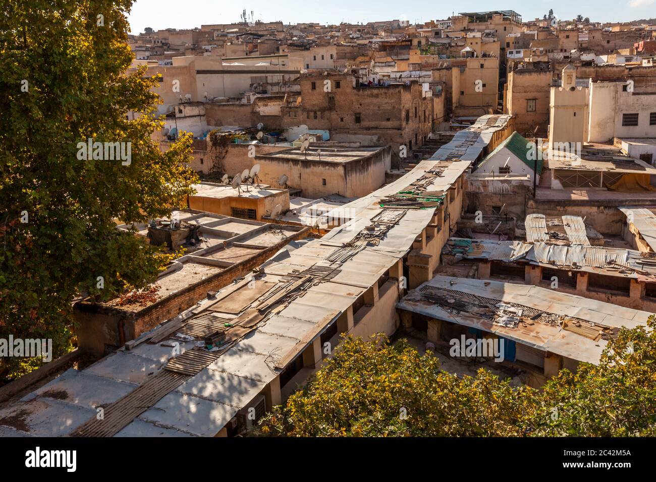 Covered alley in the old town of Fez. Impressions of Morocco Stock Photo