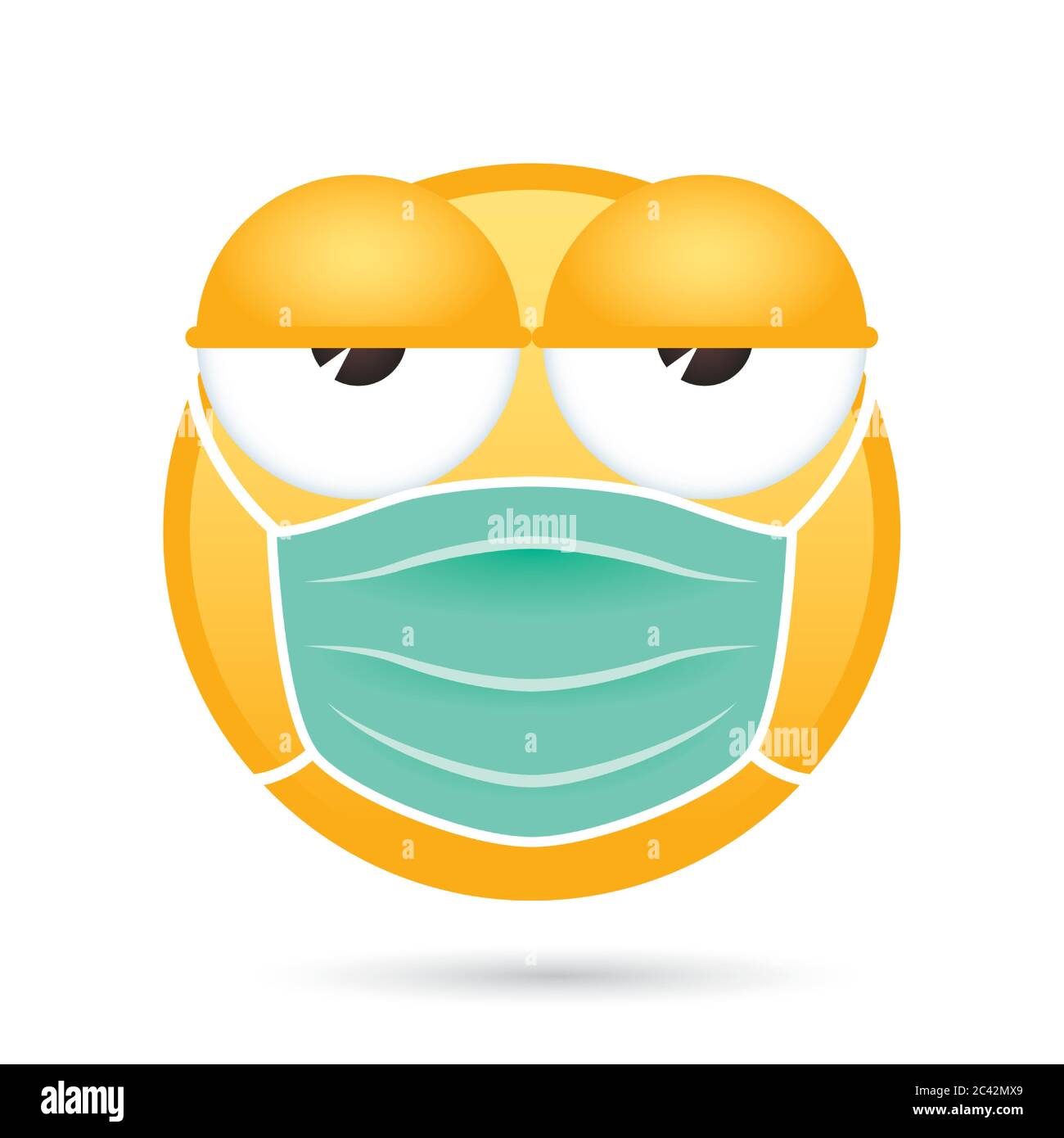 emoji face medical mask funny character vector illustration design Stock Vector