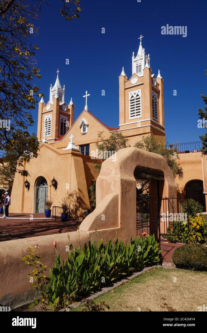 San Felipe de Neri Catholic Church in Albuquerque, New Mexico Stock Photo
