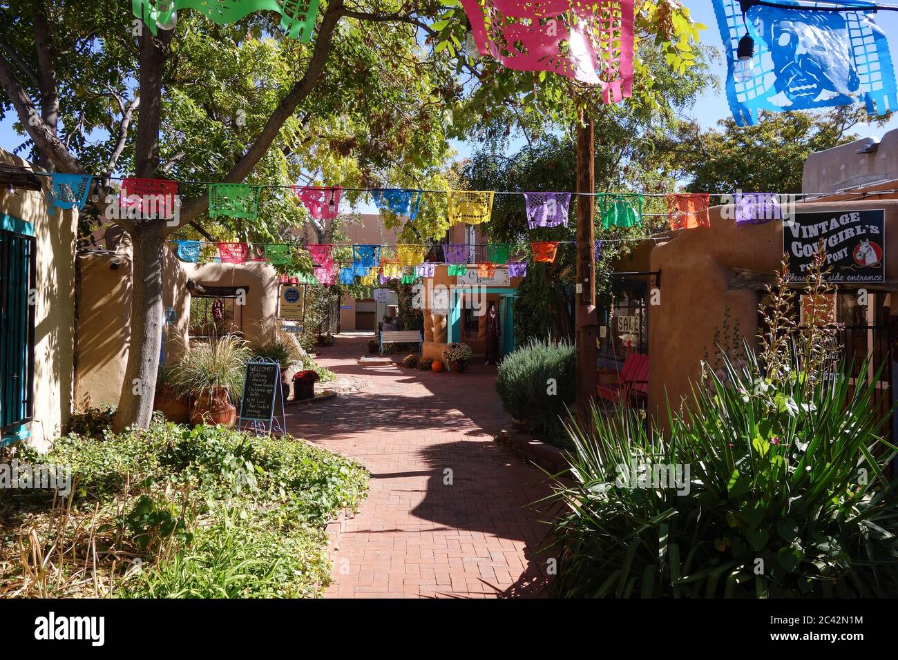 Passage with stores and galleries in Albuquerque, New Mexico Stock Photo