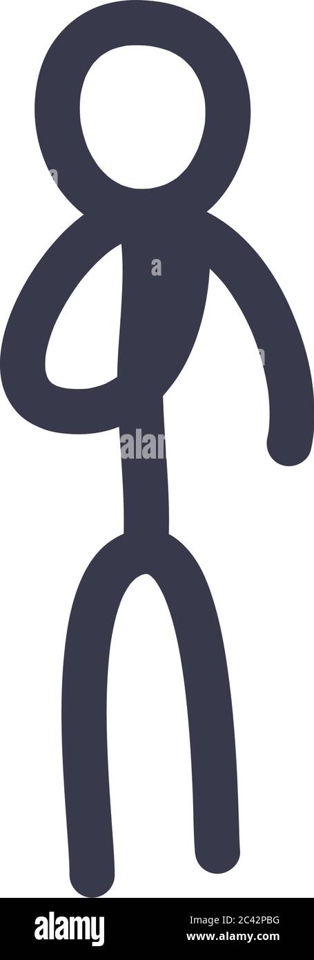 Stickfigure avatar fill style icon design of Person profile social ...