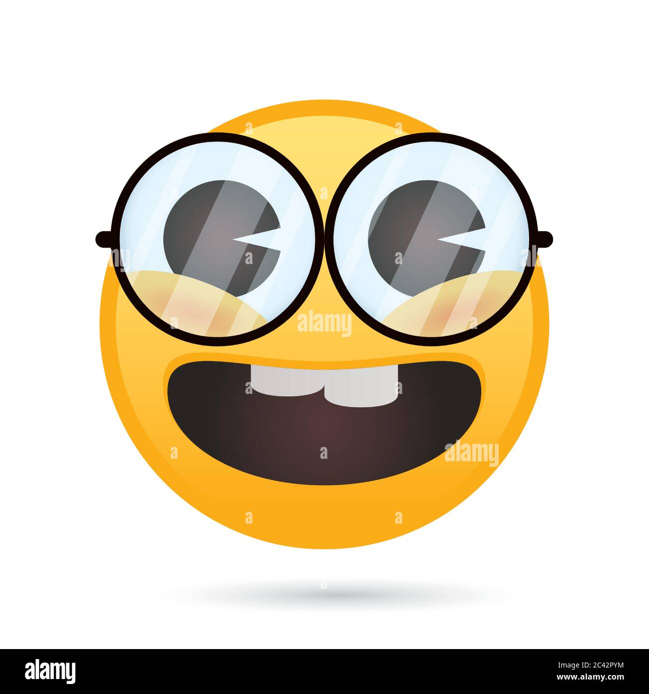 emoji face nerd funny character vector illustration design Stock Vector