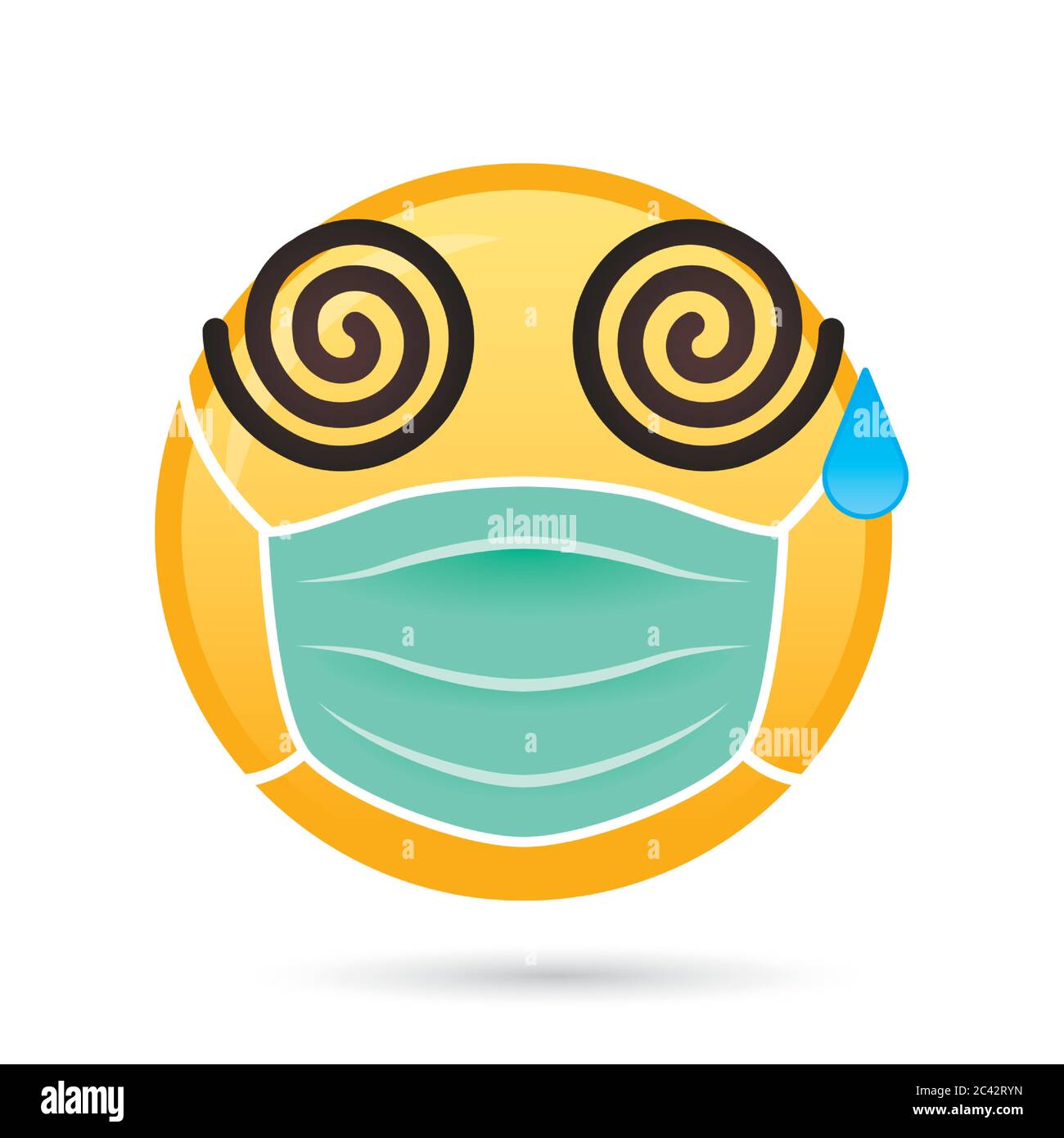 emoji face medical mask funny character vector illustration design Stock Vector