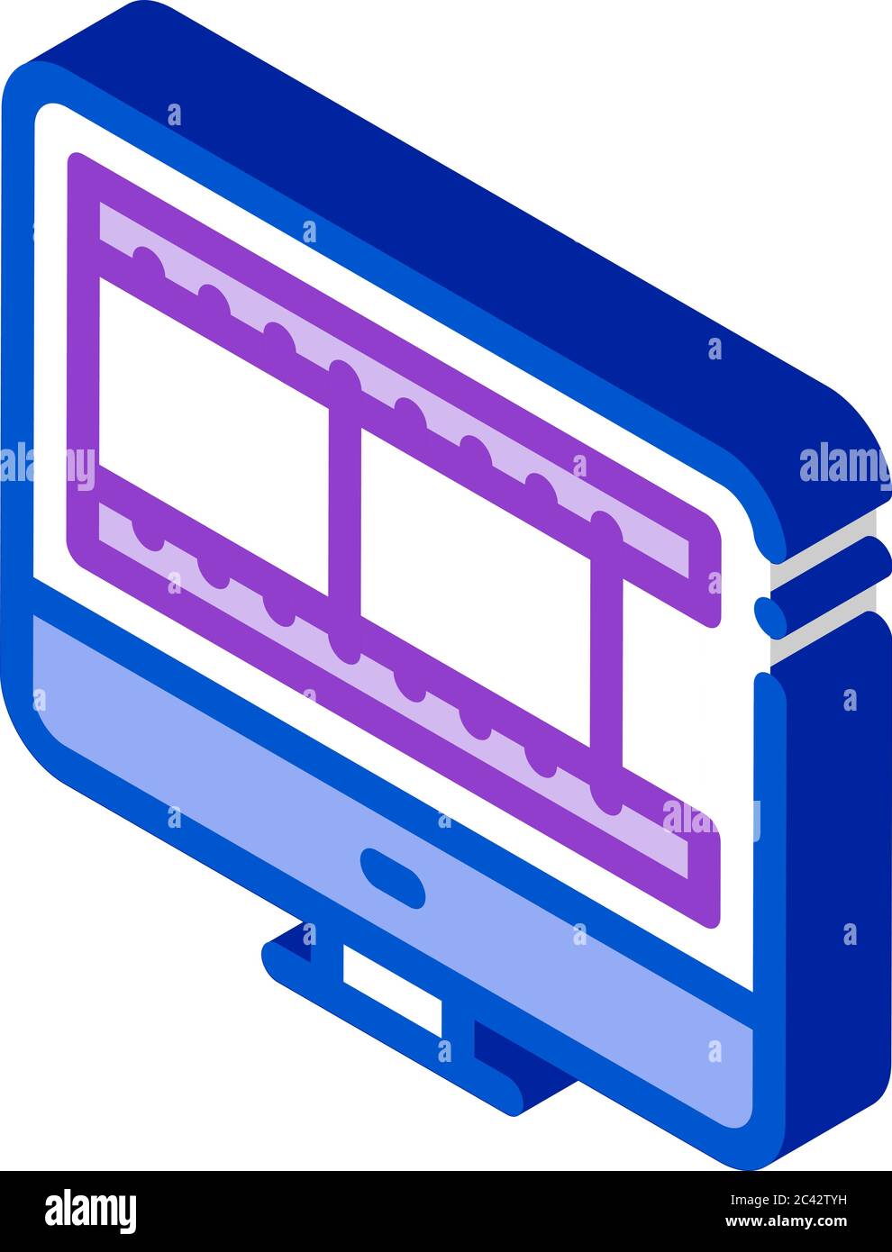 video temporary tape in computer isometric icon vector illustration ...