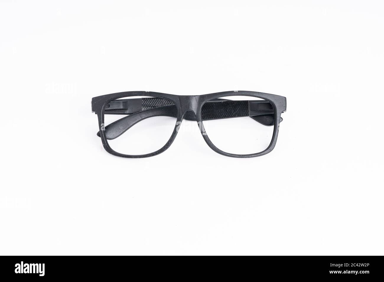 Thick frame spectacle isolated on white Stock Photo