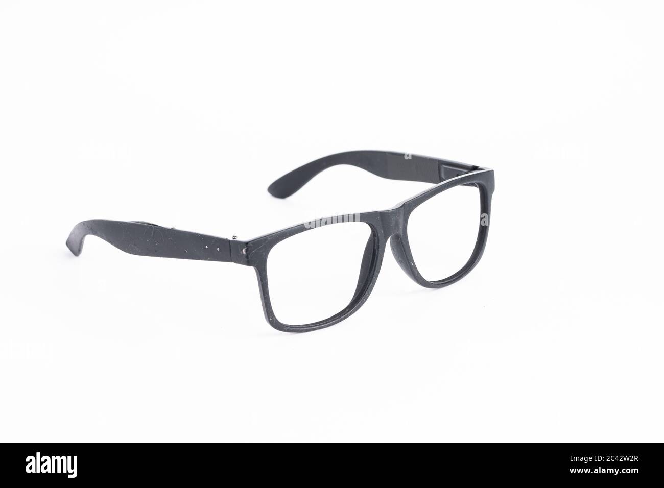 Thick frame spectacle isolated on white Stock Photo