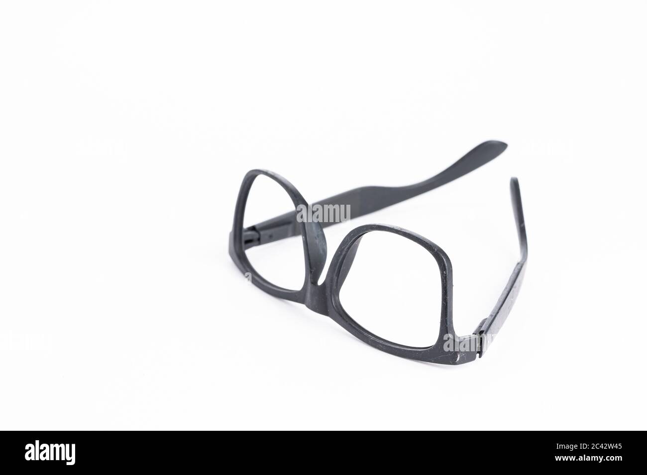 Thick frame spectacle isolated on white Stock Photo