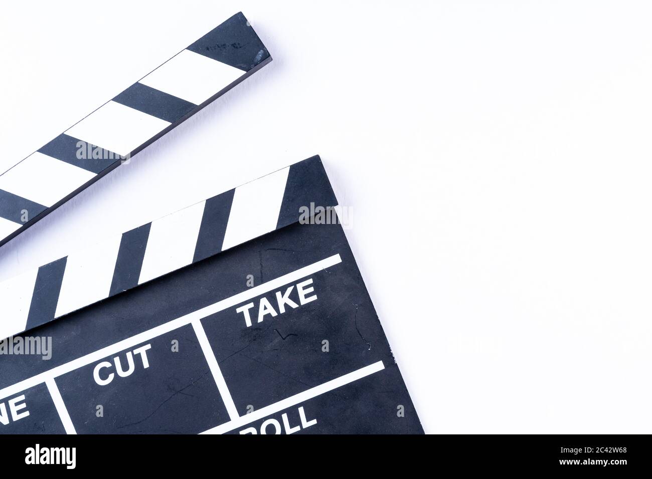 Clapper Board Isolated on white Stock Photo