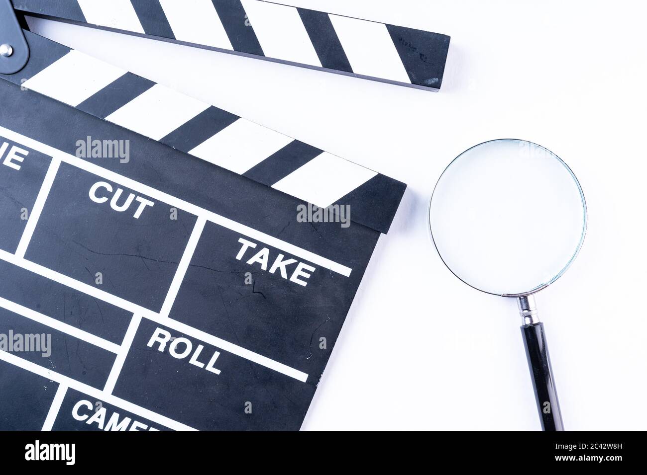 Clapper Board Isolated on white Stock Photo
