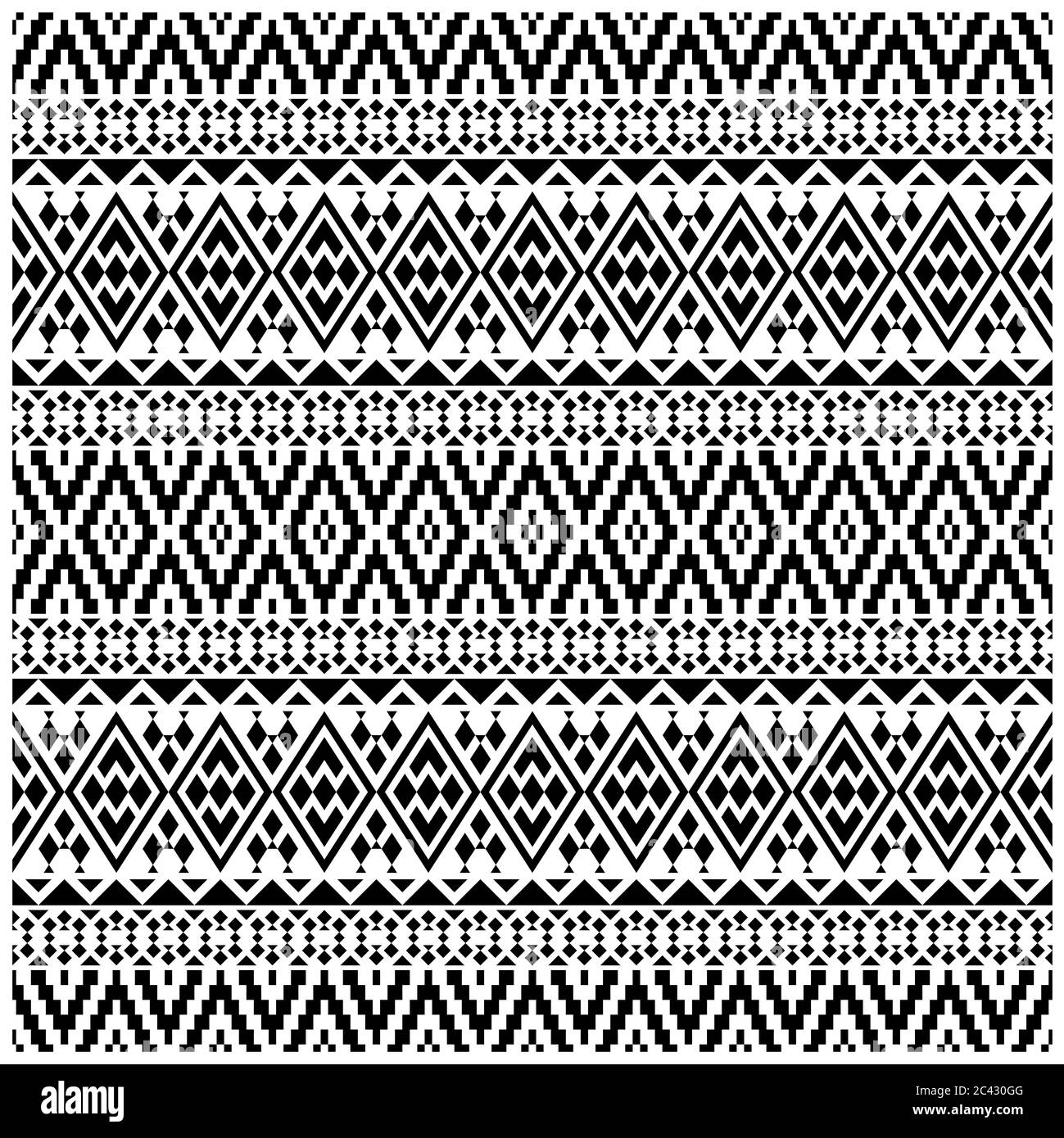 Aztec Seamless Ethnic Pattern Illustration vector with tribal design in ...