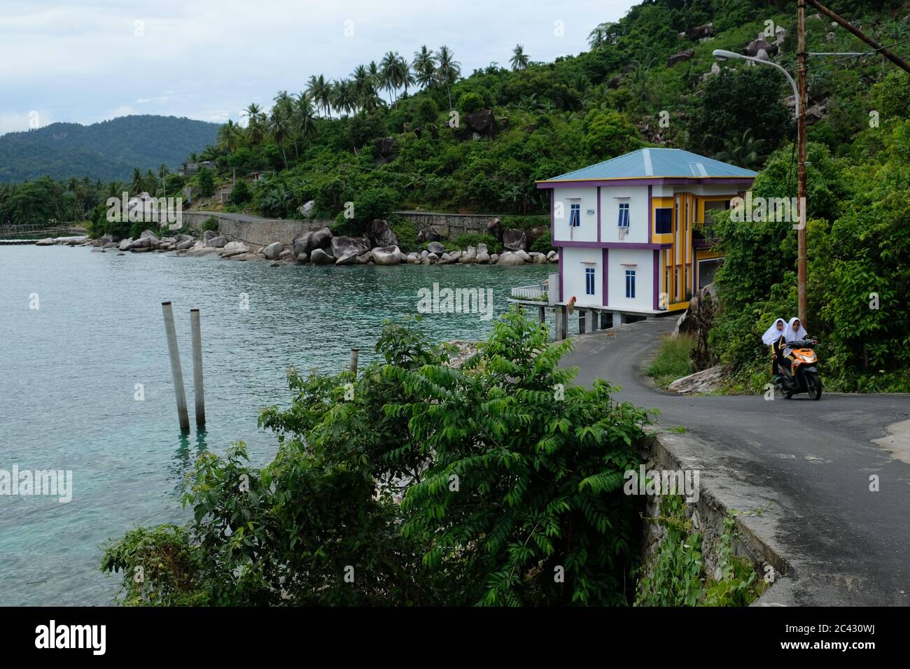 Anambas Islands Indonesia - road on Siantan Island Stock Photo