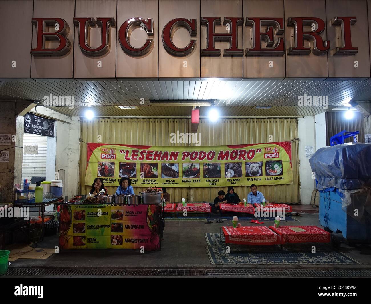 Yogyakarta Indonesia - street food restaurant in Malioboro street Stock Photo