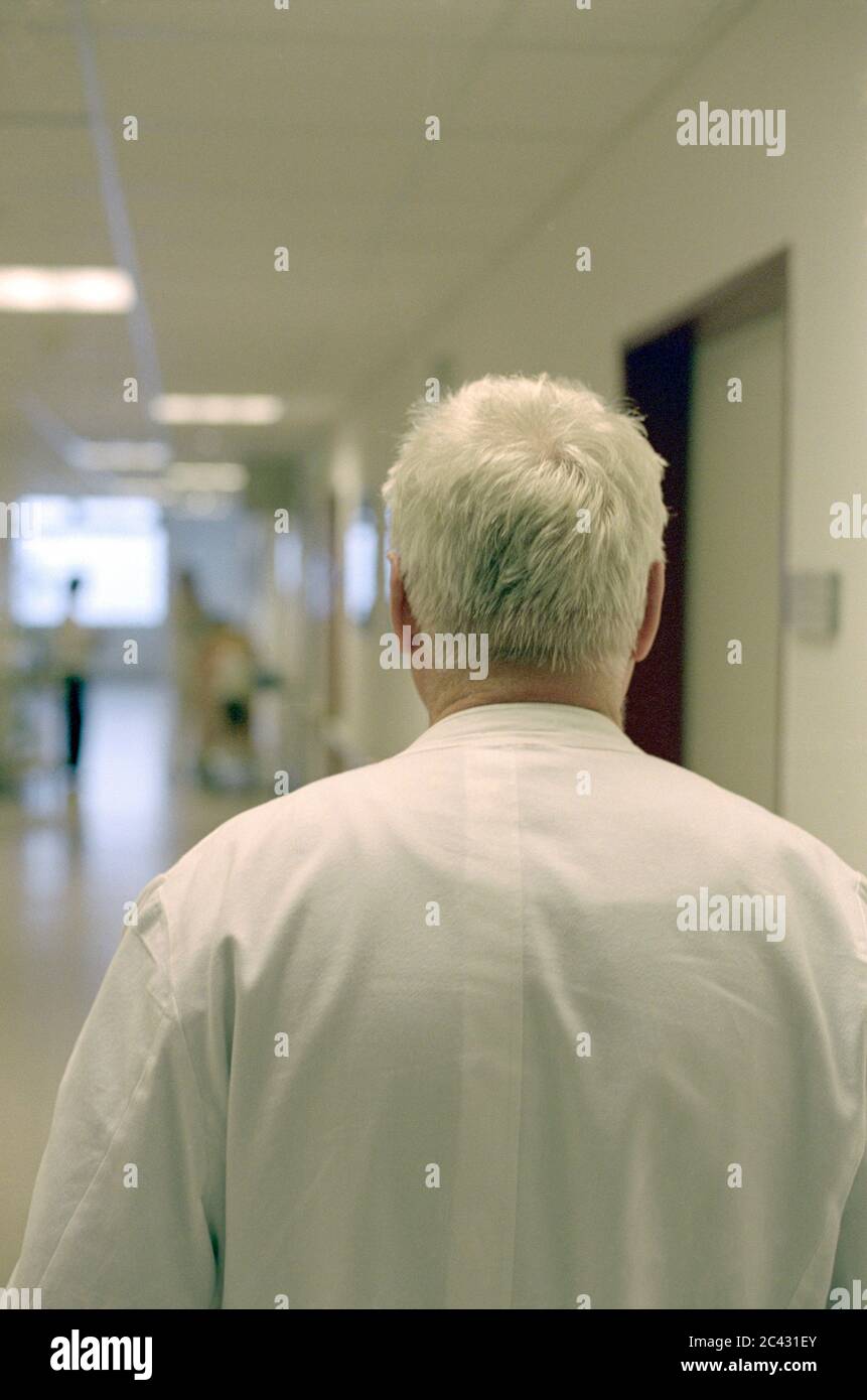 Doctor (rear view) - hospital Stock Photo