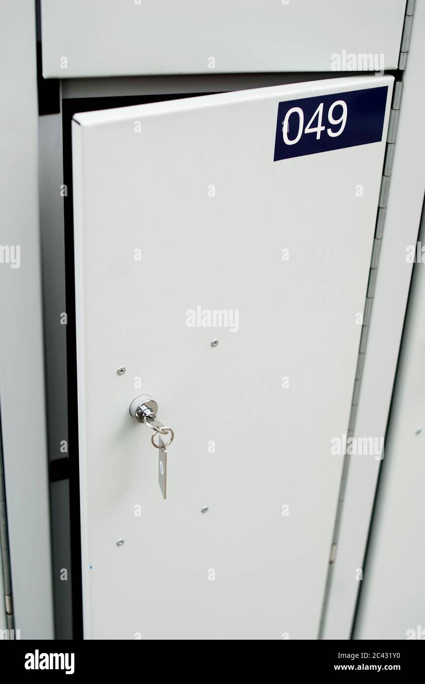 An open locker marked with a number Stock Photo - Alamy