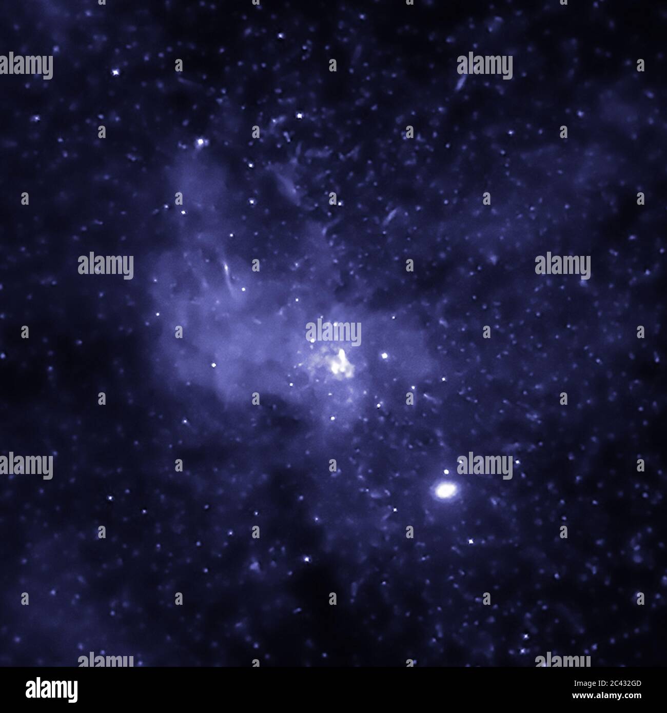 Washington, United States. 23rd June, 2020. Astronomers have discovered evidence for thousands of black holes near the center of our Milky Way galaxy using data from NASA's Chandra X-ray Observatory. This black hole bounty consists of stellar-mass black holes, which typically weigh between five to 30 times the mass of our Sun. These newly identified black holes were found within three light-years, a relatively short distance on cosmic scales, of the supermassive black hole at our Galaxy's center known as Sagittarius A* (Sgr A*). NASA/UPI Credit: UPI/Alamy Live News Stock Photo
