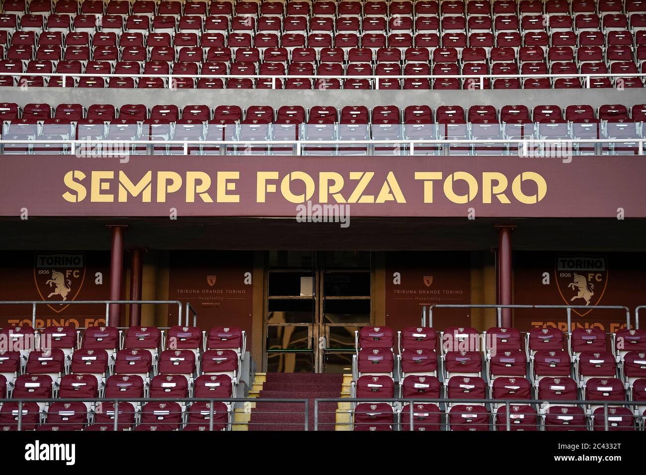 Turin, Italy - 23 June, 2020: General view of empty seats at the stadio  Olimpico Grande Torino prior to the Serie A football match between Torino FC  and Udinese Calcio. Credit: Nicolò