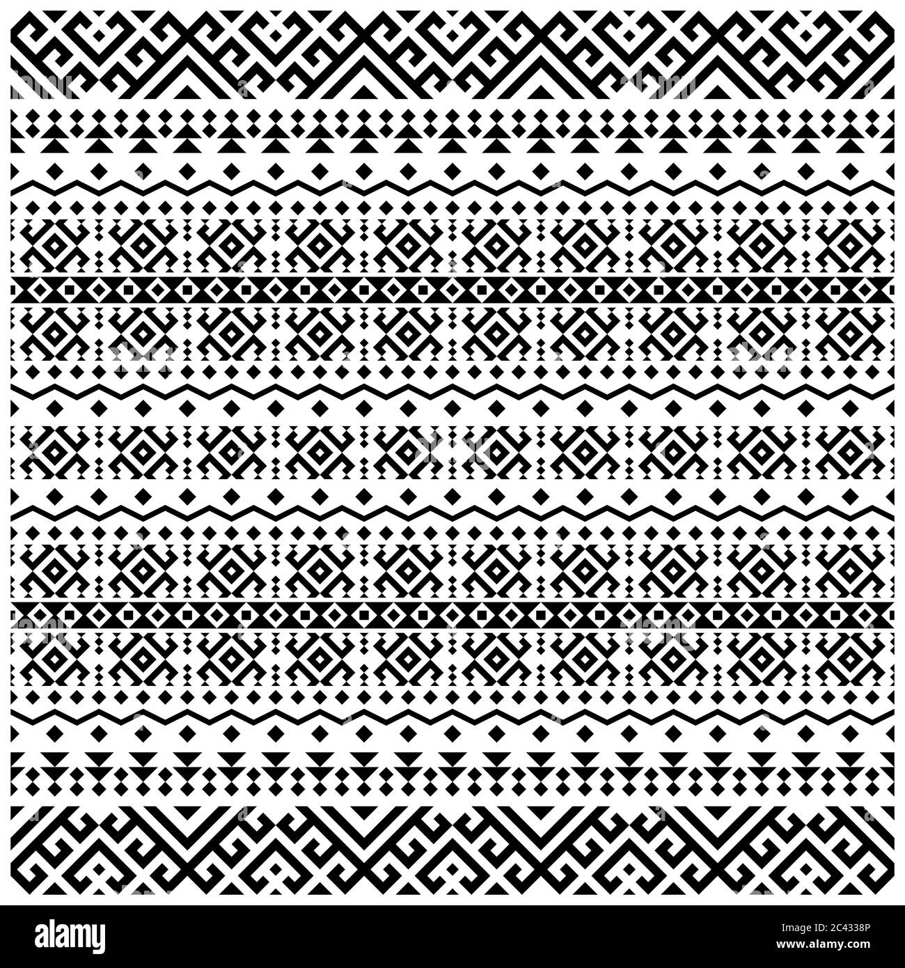 Aztec Seamless Ethnic Pattern Illustration vector with tribal design in ...