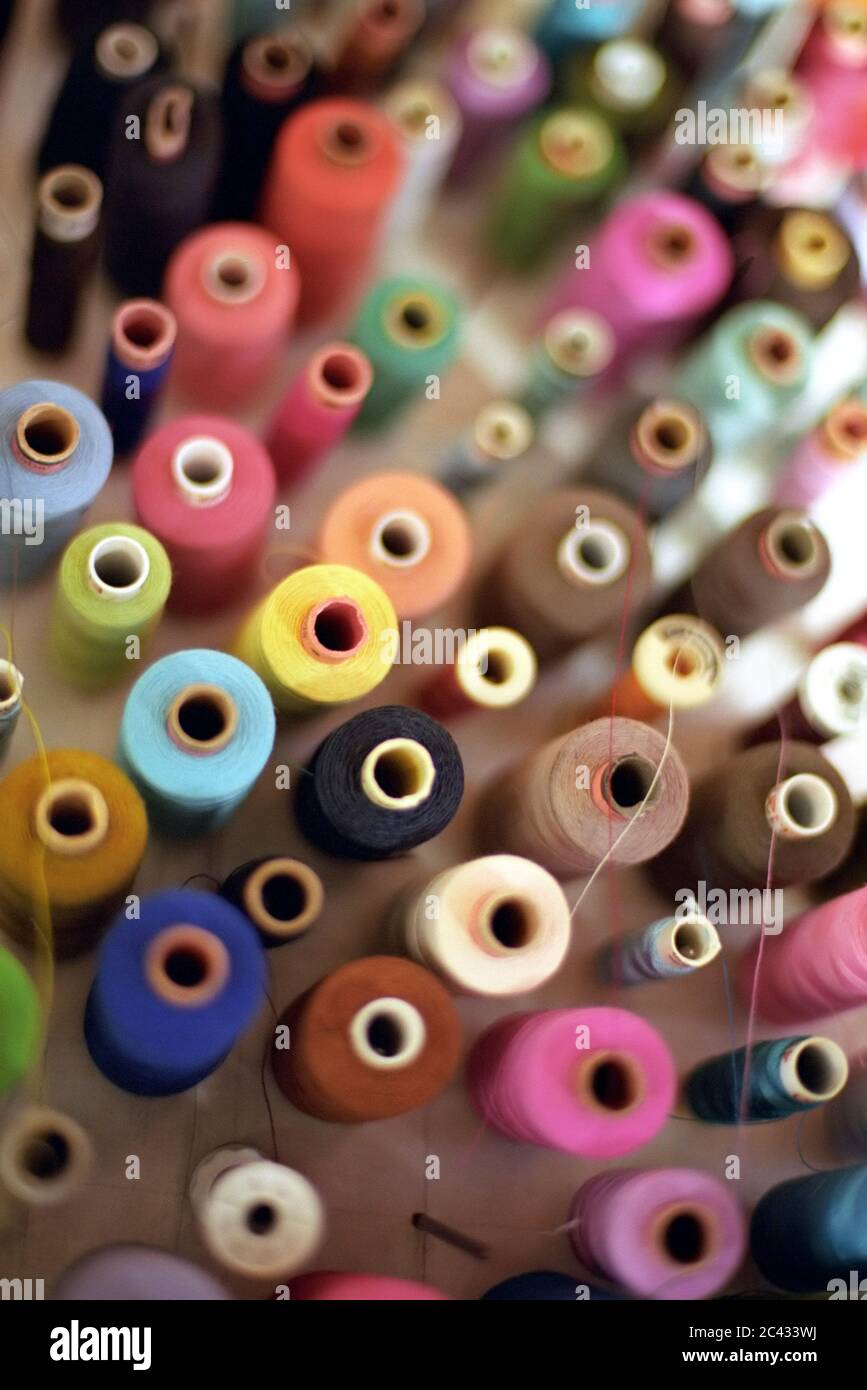 Different thread rolls Stock Photo - Alamy