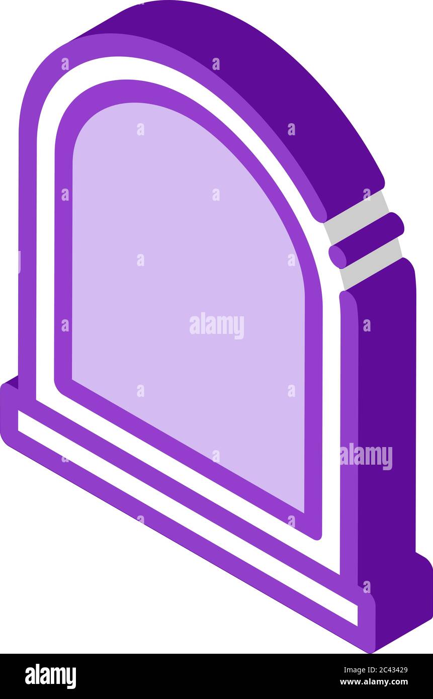 arcuate window isometric icon vector illustration Stock Vector