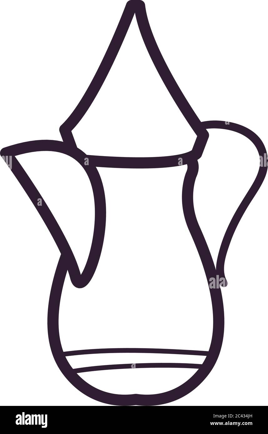 Indian tea pot line style icon design, Culture travel india country ...