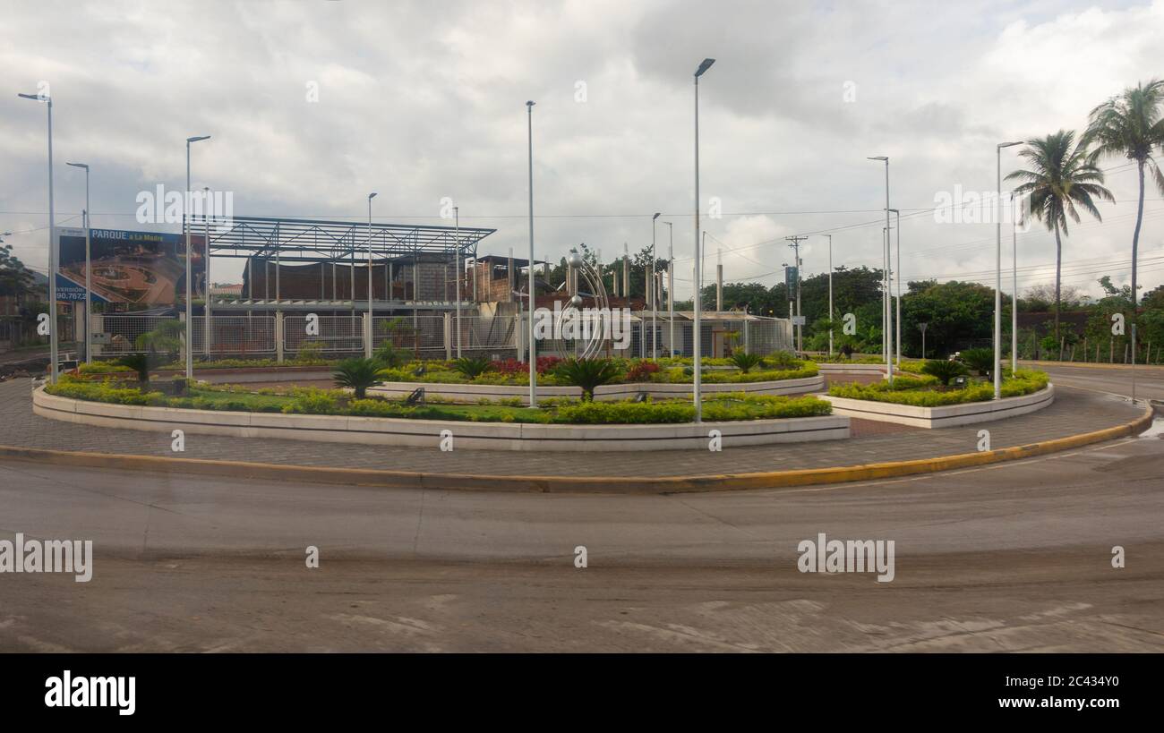 Catamayo, Loja / Ecuador - April 4 2019: View of the abstract sculpture in the park dedicated to the mother in the town of Catamayo Stock Photo