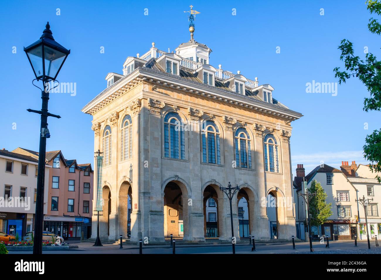 Abingdon county hall museum just after sunrise. Abingdon on Thames, Oxfordshire, England Stock Photo