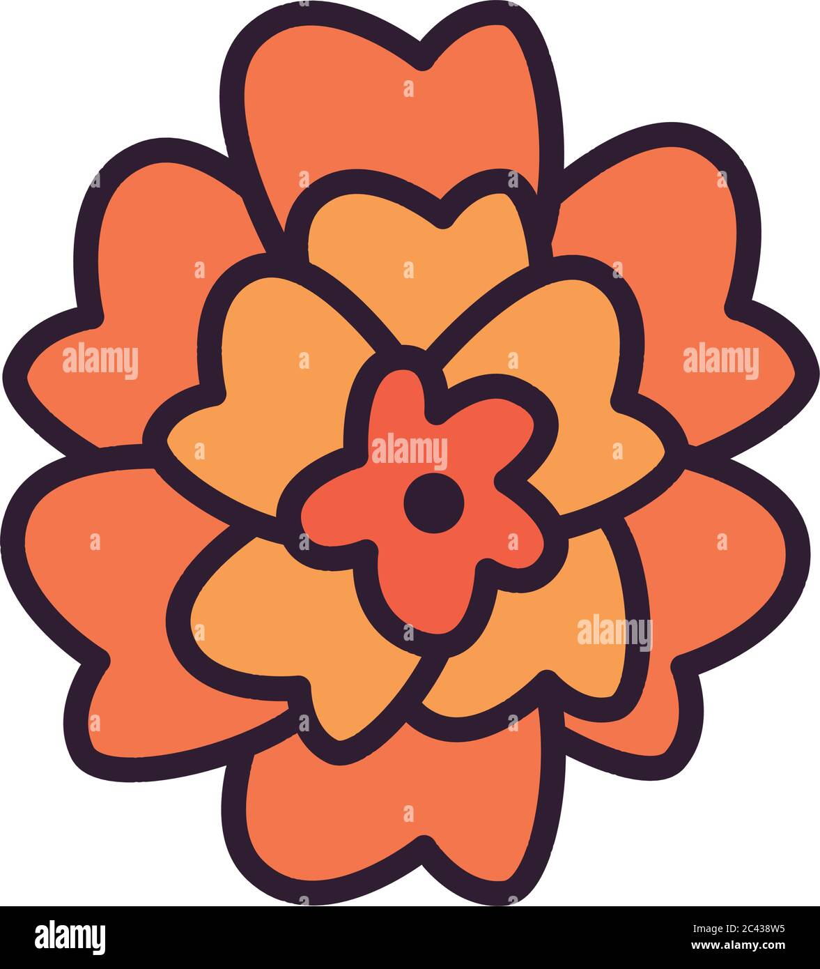 flower fill style icon design, natural floral nature plant ornament ...