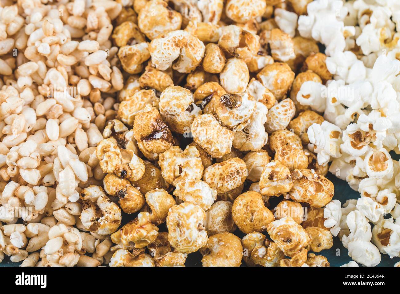 Popcorn , caramel corn and wheat corn snacks Stock Photo Alamy