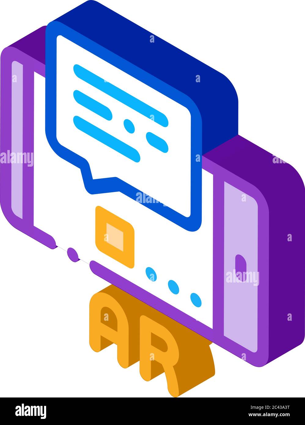 augmented reality in phone isometric icon vector illustration Stock ...