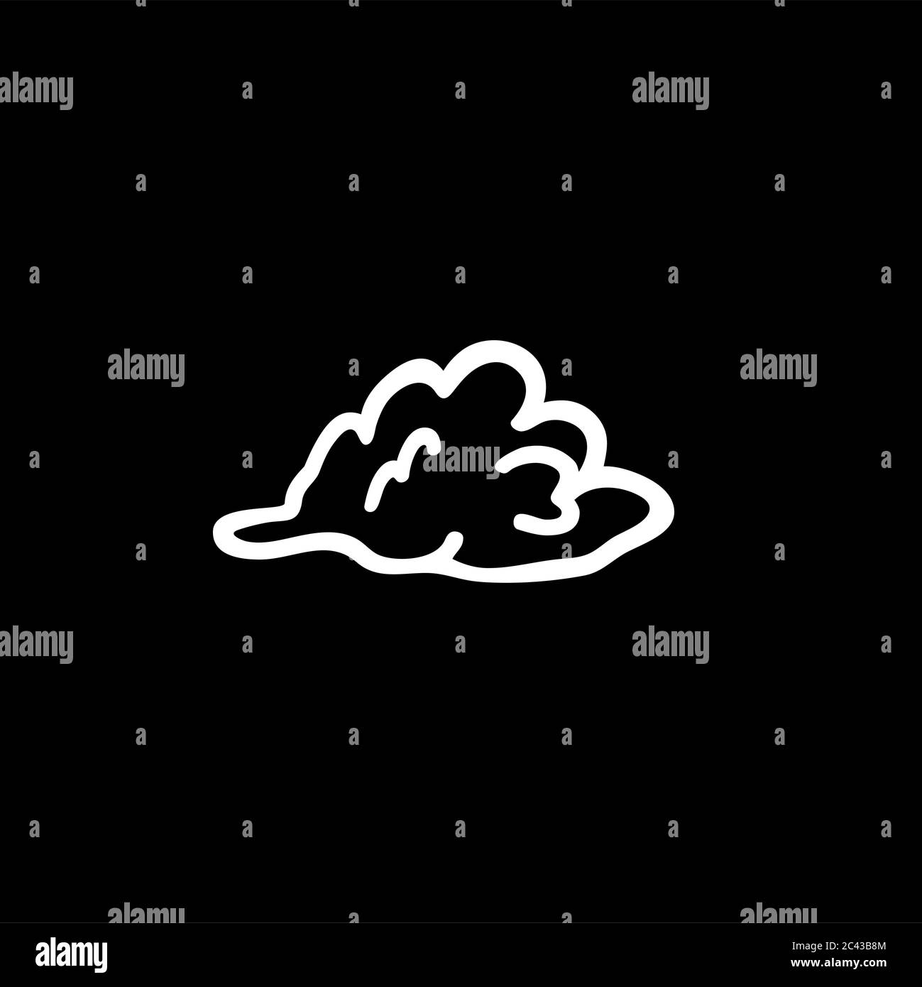 Cloud Icon On Black Background. Black Flat Style Vector Illustration. Stock Photo