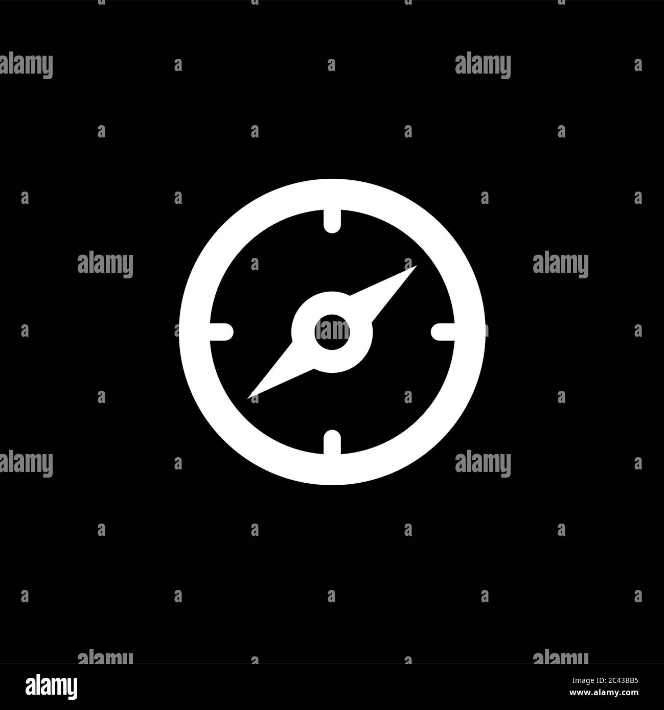 Compass Icon On Black Background. Black Flat Style Vector Illustration ...