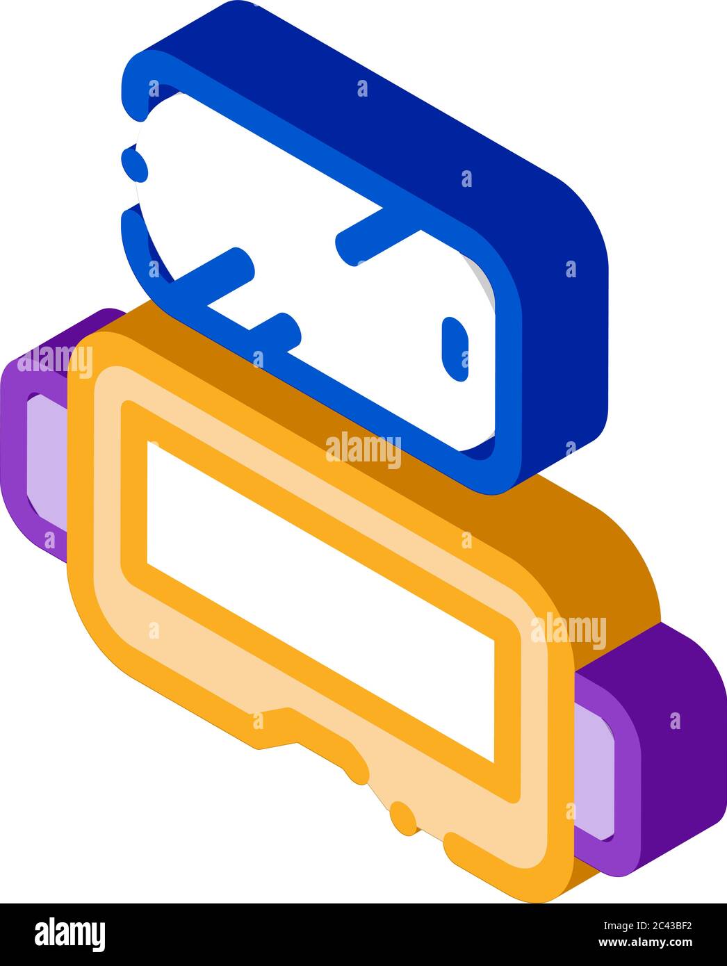 glasses for virtual reality isometric icon vector illustration Stock ...