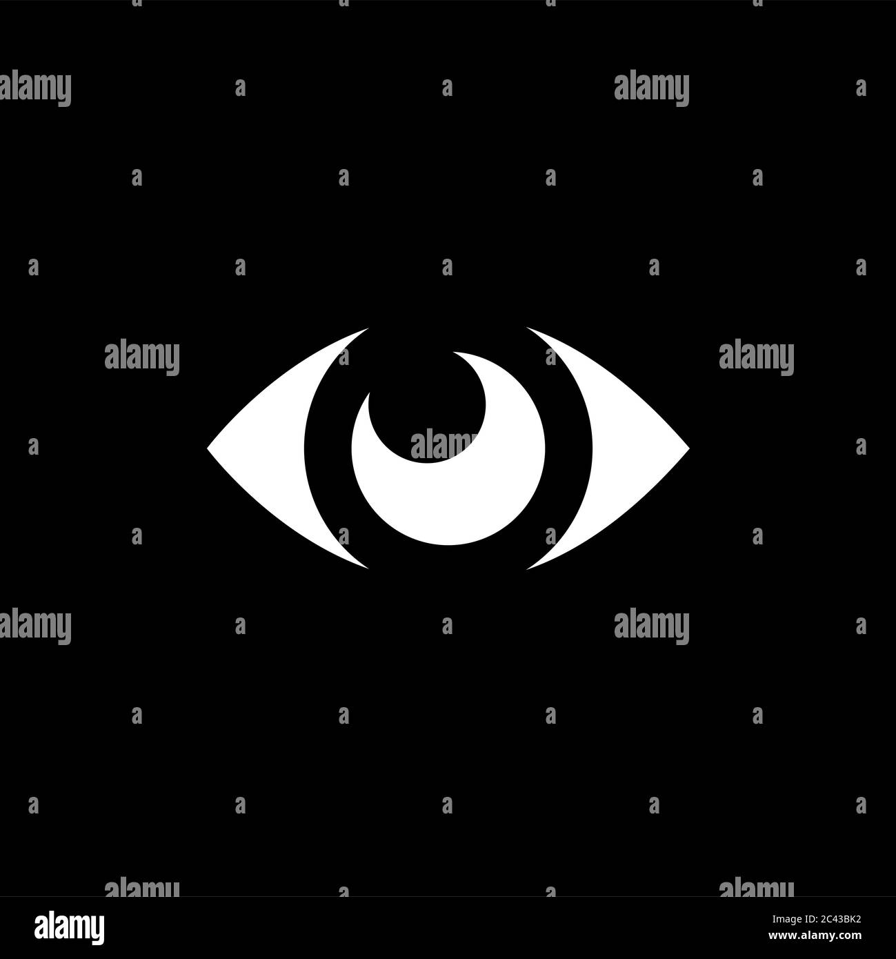 Eye Icon On Black Background. Black Flat Style Vector Illustration ...