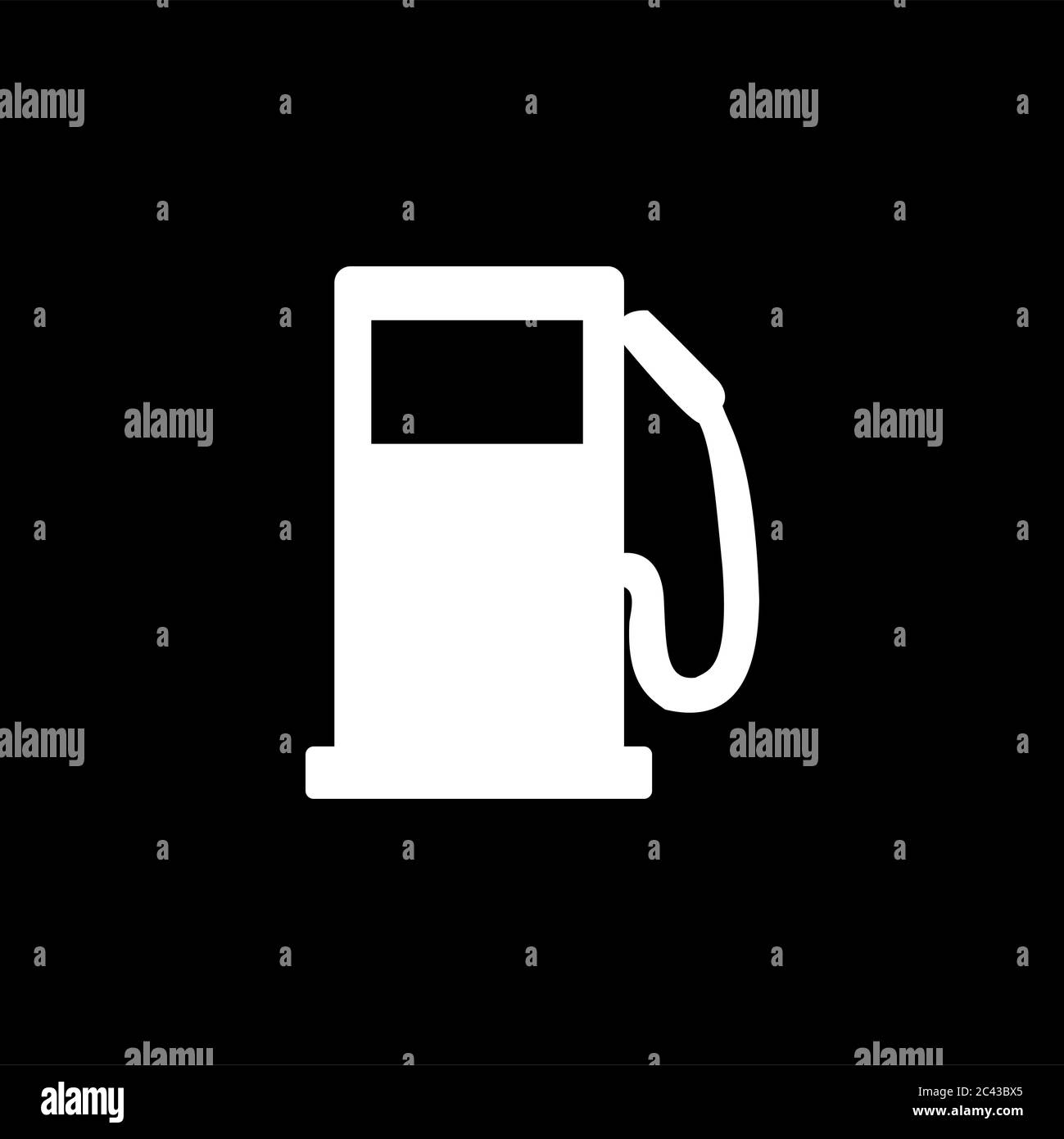 Gas Station Icon On Black Background. Black Flat Style Vector ...