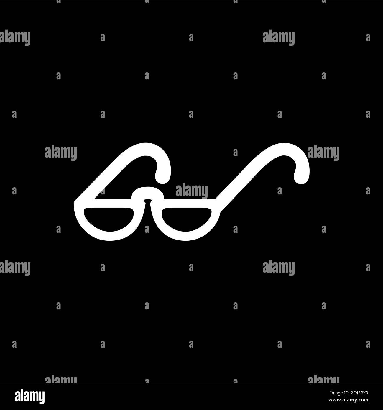 Glasses Icon On Black Background. Black Flat Style Vector Illustration ...
