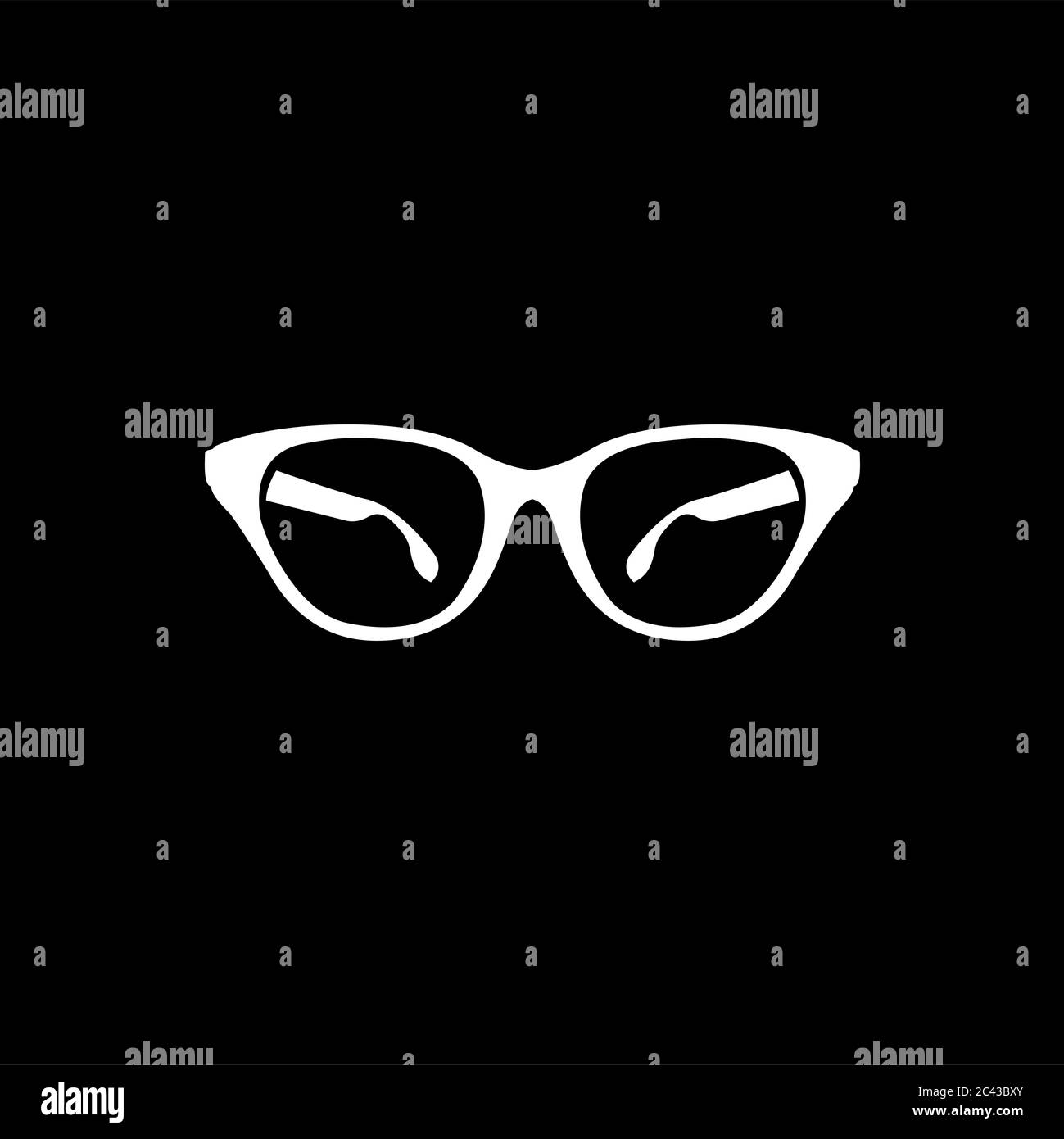 Glasses Icon On Black Background. Black Flat Style Vector Illustration ...
