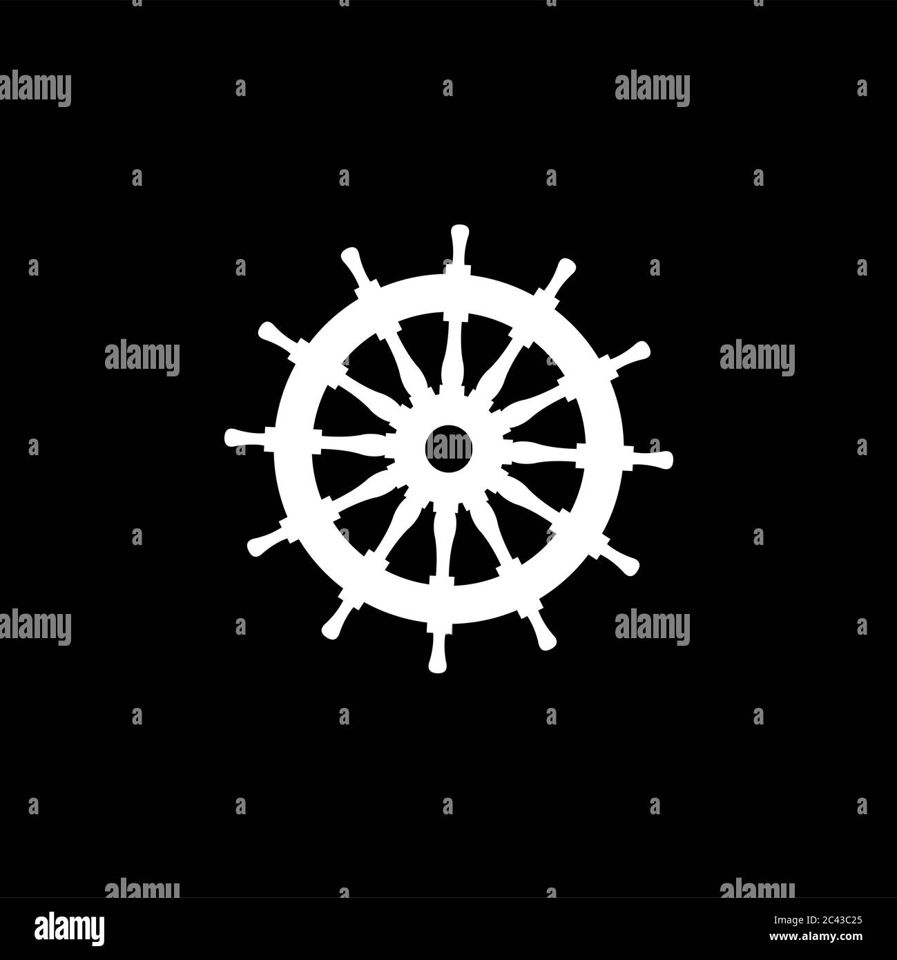 Helm Icon On Black Background Black Flat Style Vector Illustration 