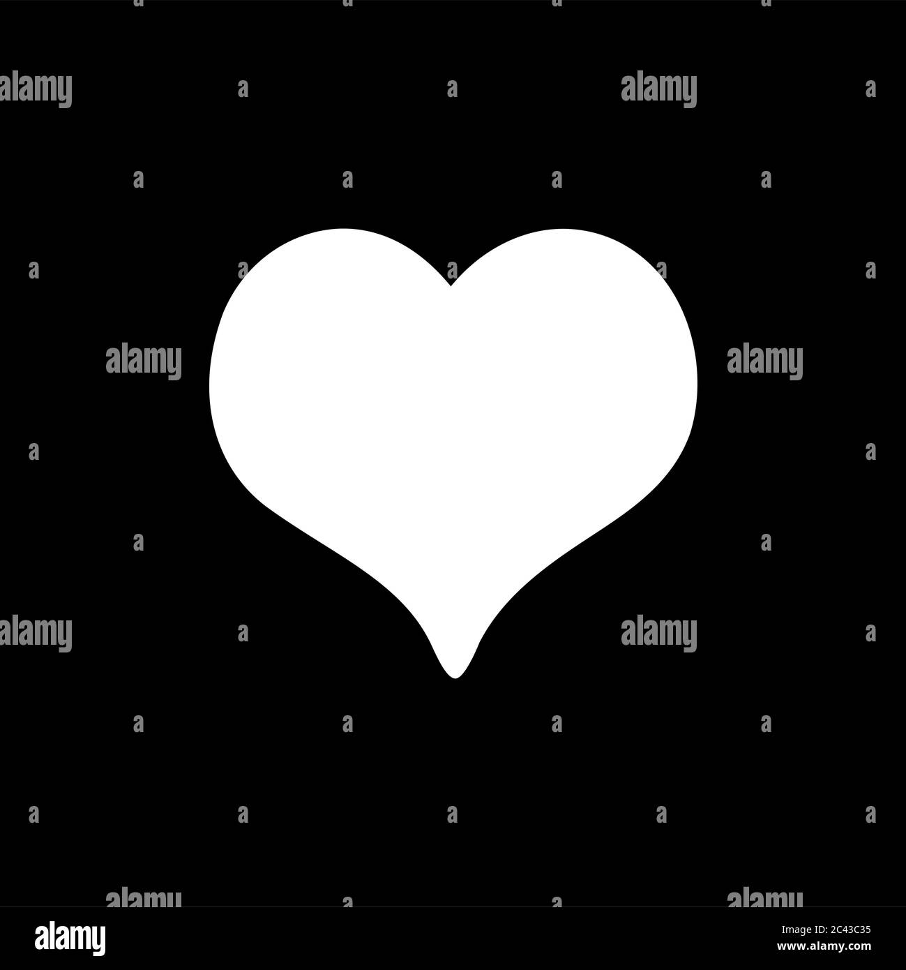 Heart Icon On Black Background. Black Flat Style Vector Illustration ...