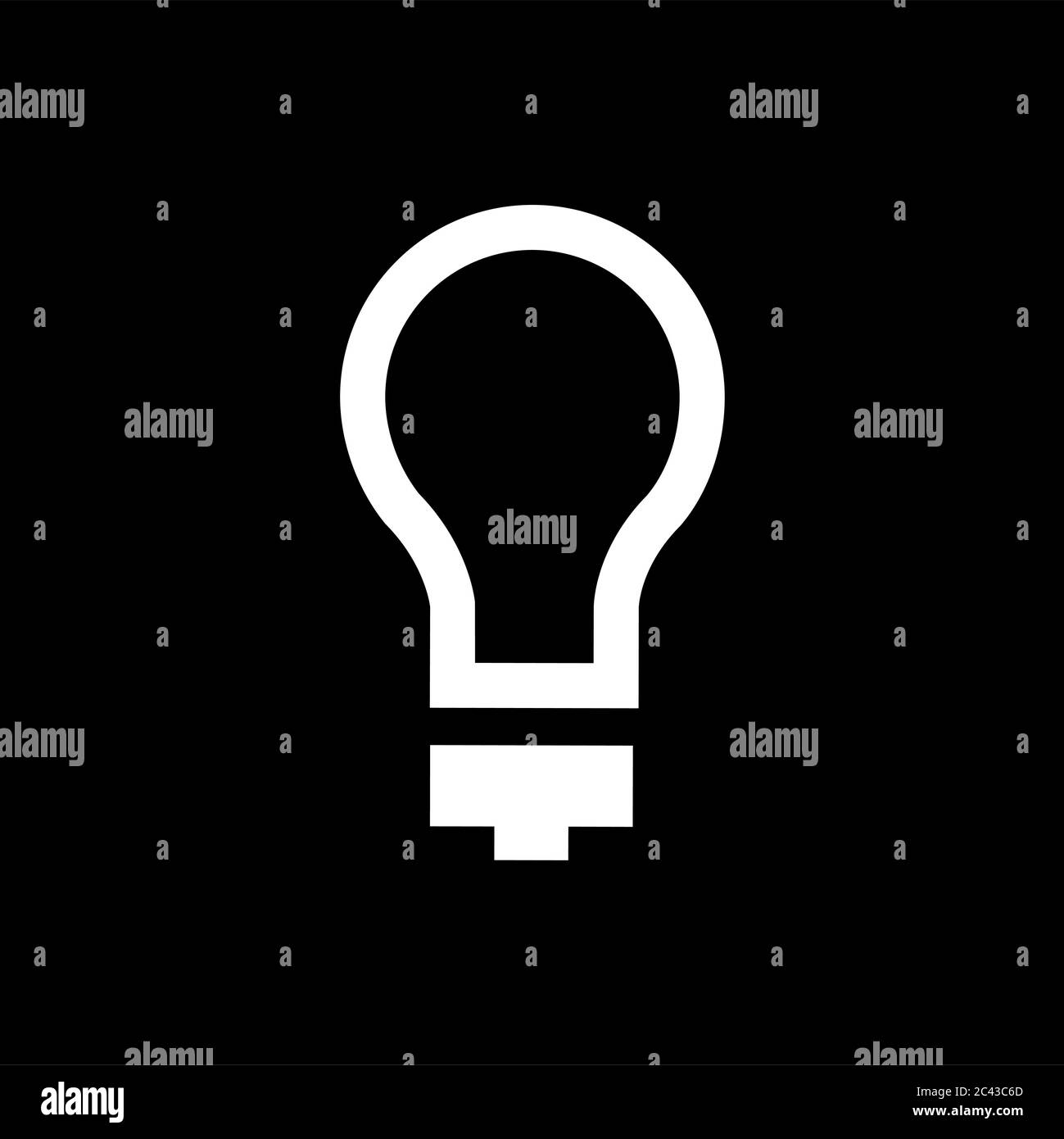 Light Bulb Icon On Black Background. Black Flat Style Vector ...