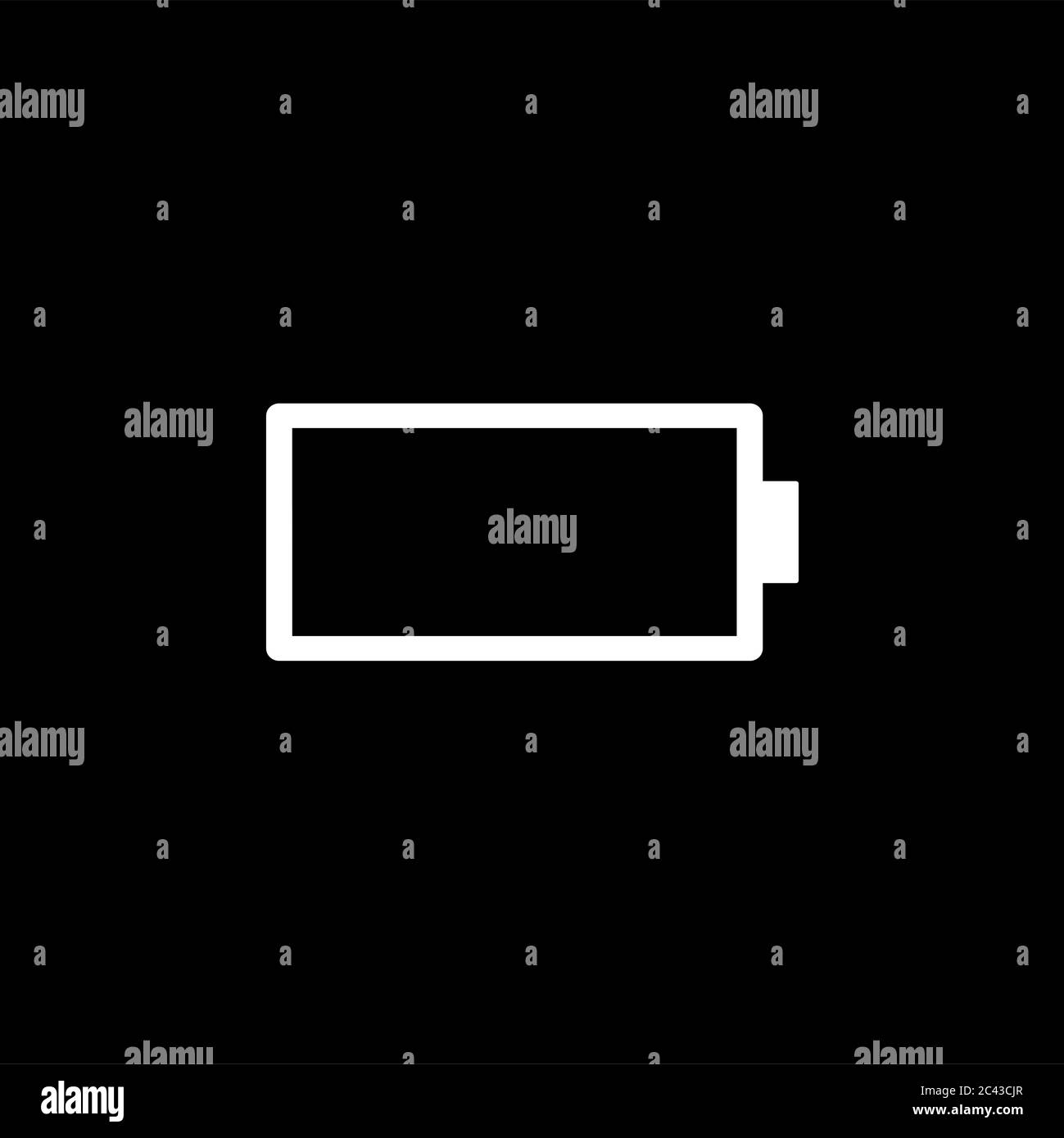Battery Icon On Black Background. Black Flat Style Vector Illustration