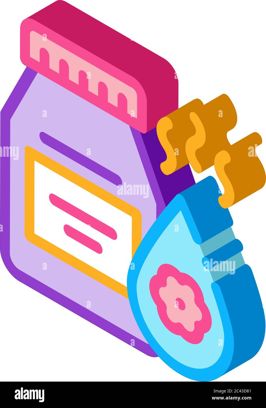 floral elixir bottle isometric icon vector illustration Stock Vector ...