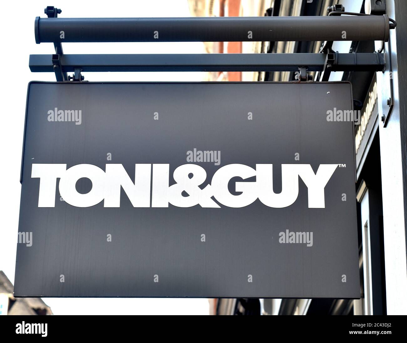 London, UK. 23rd June, 2020. A sign on British international chain of hairdressing salons Toni & Guy. Credit: SOPA Images Limited/Alamy Live News Stock Photo